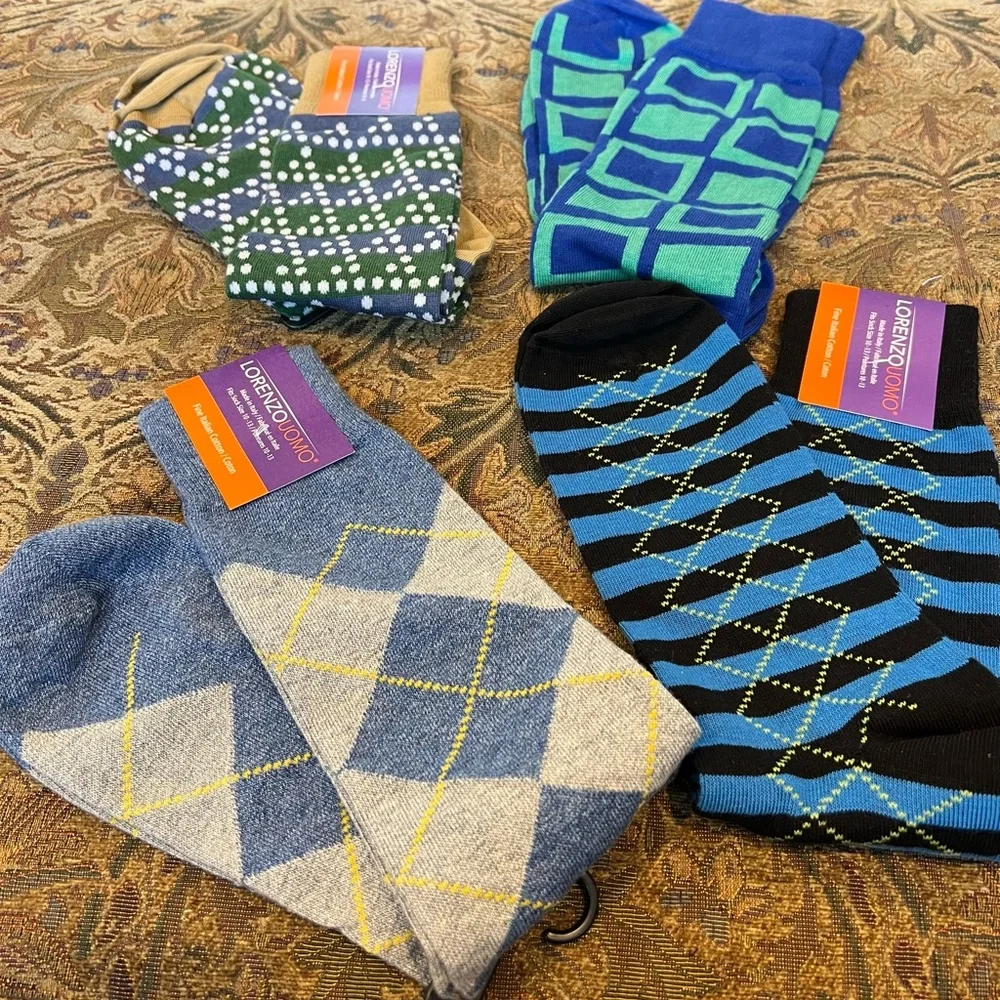 Lorenzo Uomo Italian Cotton Socks $19 ea or ALL 4 pairs for $50 NWT